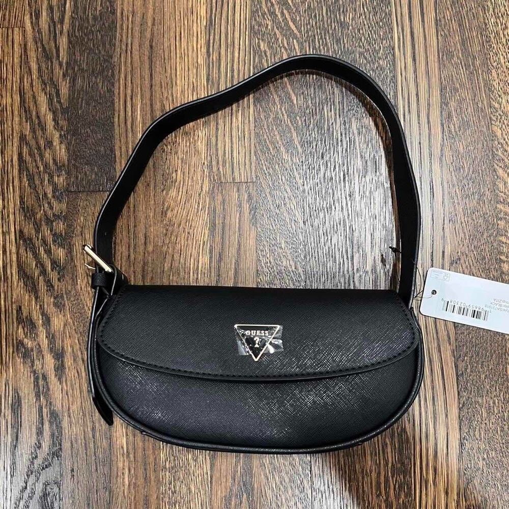 guess black zita baguette bag (NWT)
